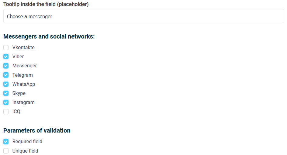 Editing the messenger element