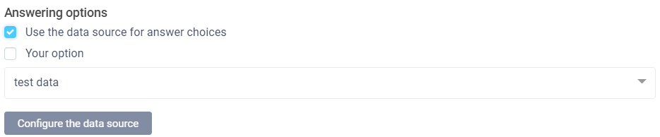 Choose a data source for the answer choices