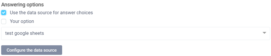 Choose a data source for the answer choices