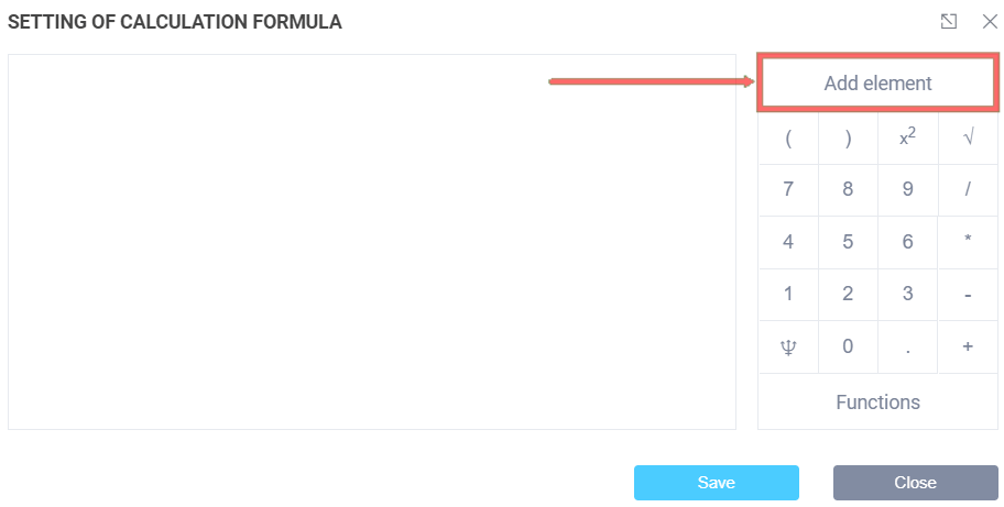 Setting up the calculation formula