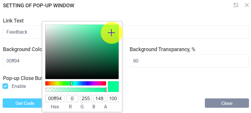 Popup window click link 2