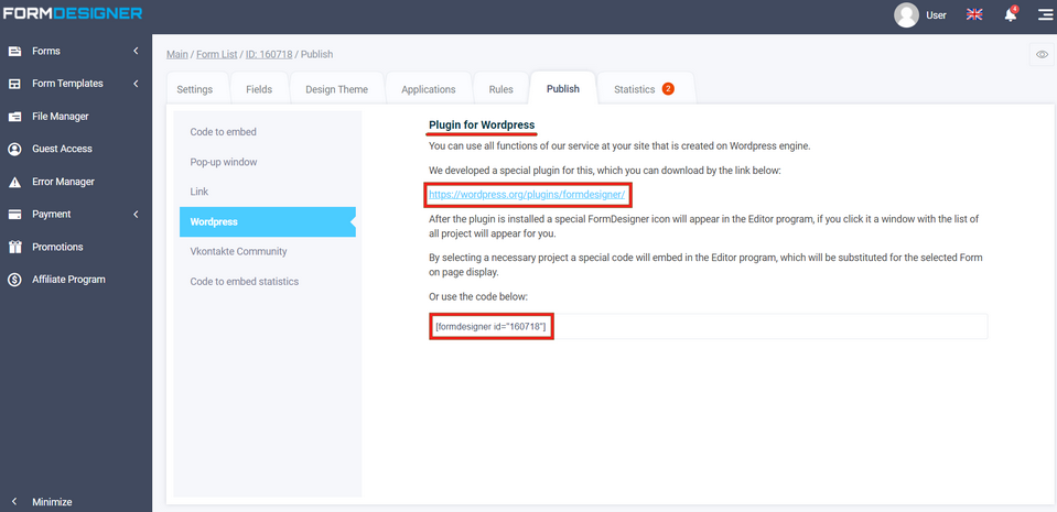 Wordpress 2 embed code
