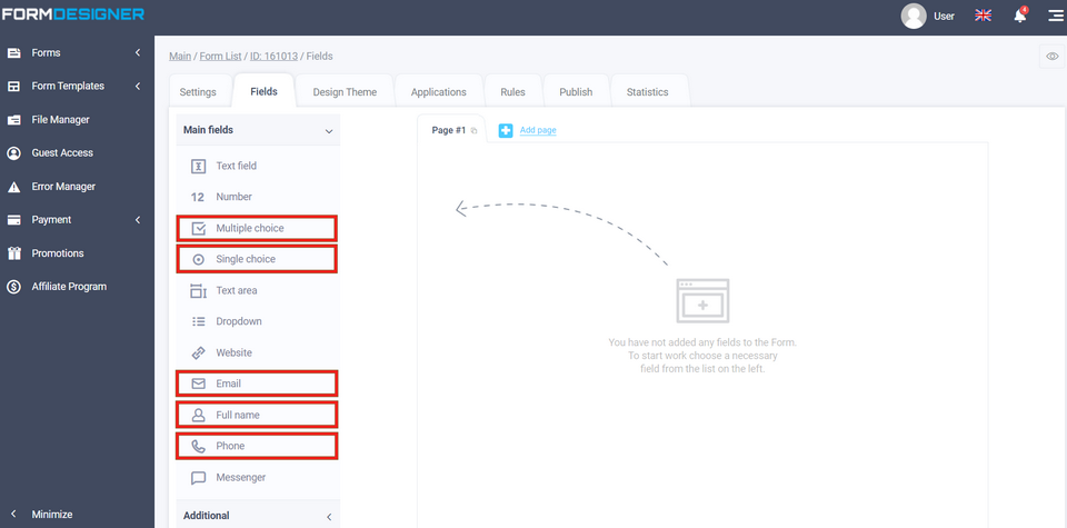 Setting logical conditions 1