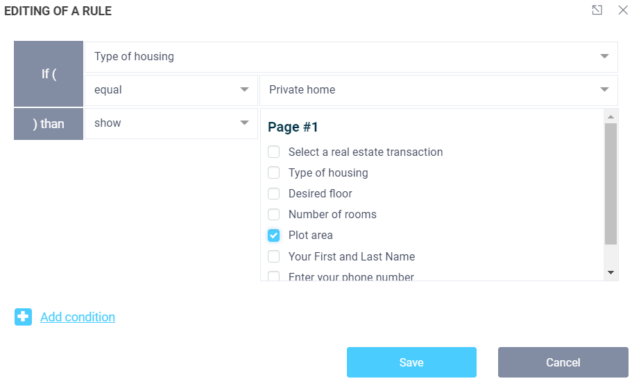Setting logical conditions 15