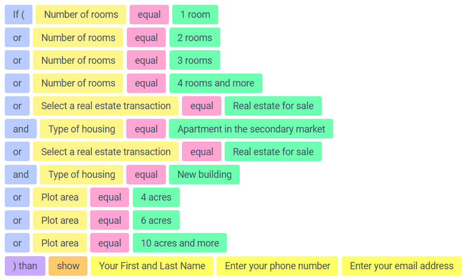 Setting logical conditions 18
