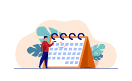 Setting the time interval in the calendar