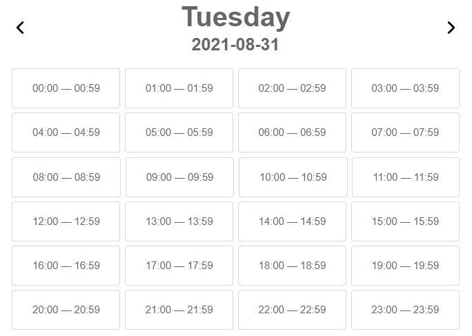 Calendar time selection