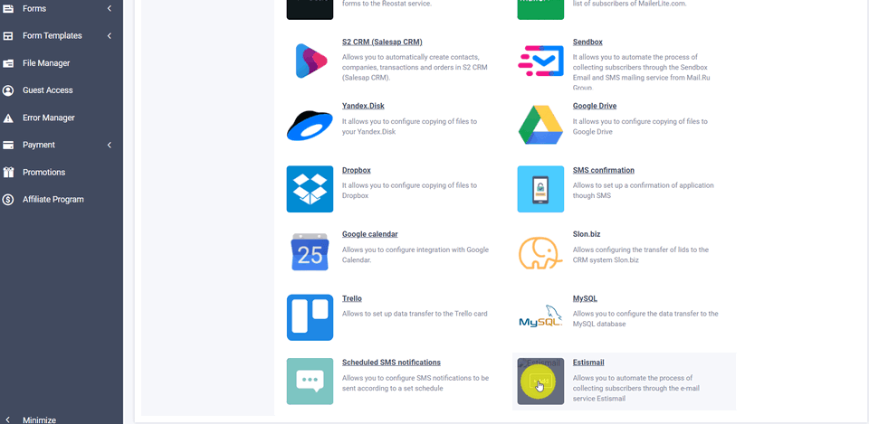 Adding Estismail integration module