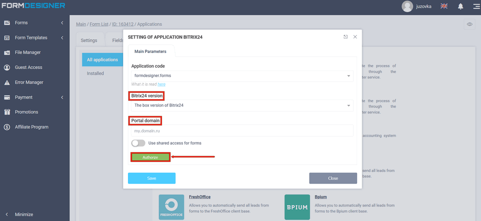 Bitrix24 9 integration module