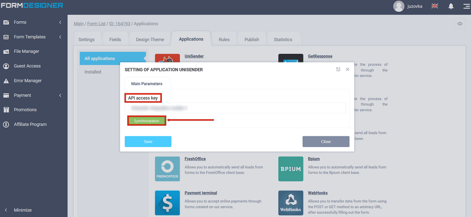 Unisender integration module 3