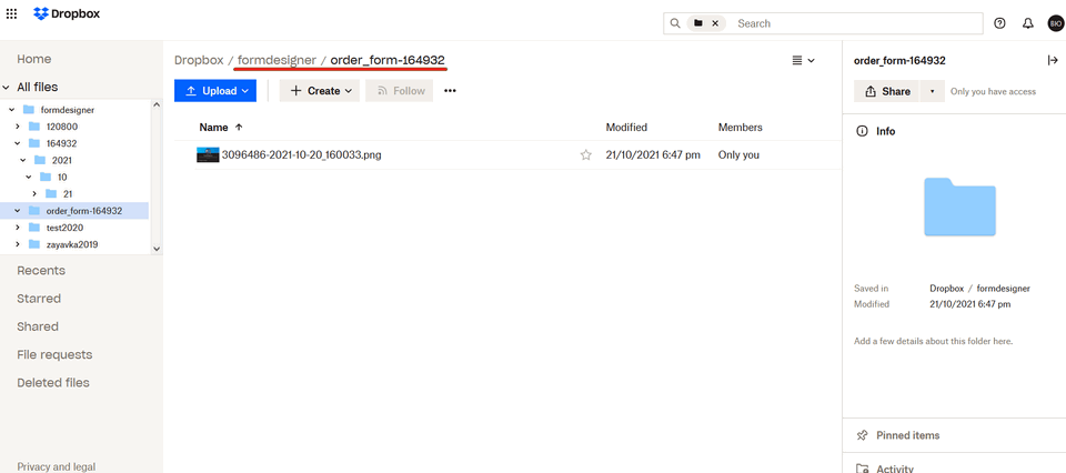 Integration module with Dropbox 11