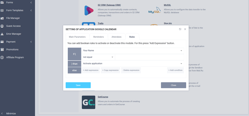 Google Calendar 12 integration module