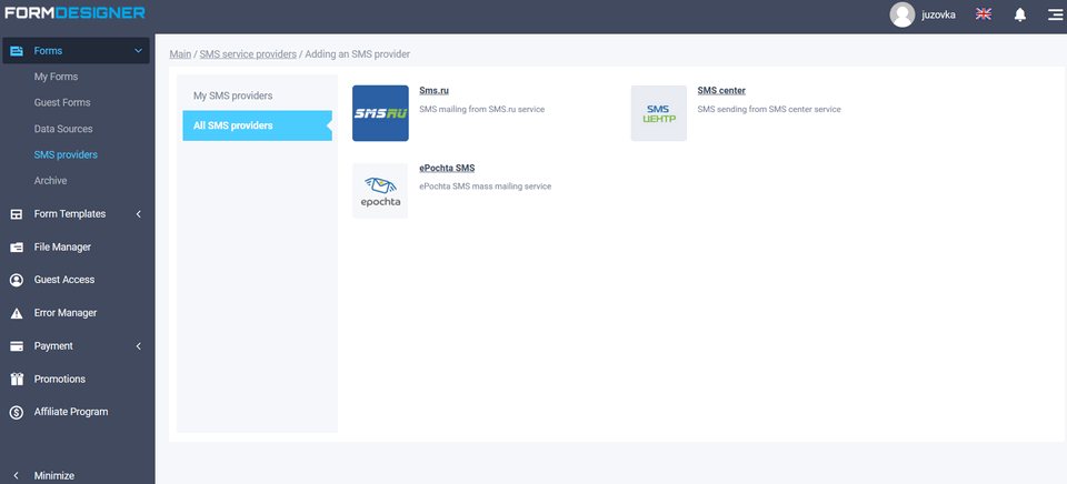 SMS service providers 2
