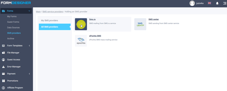 SMS service providers 3