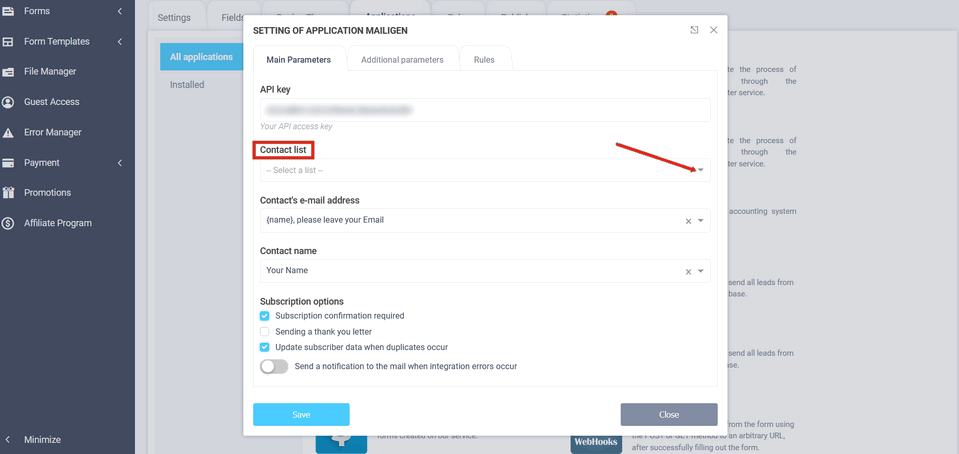Mailigen integration module 8
