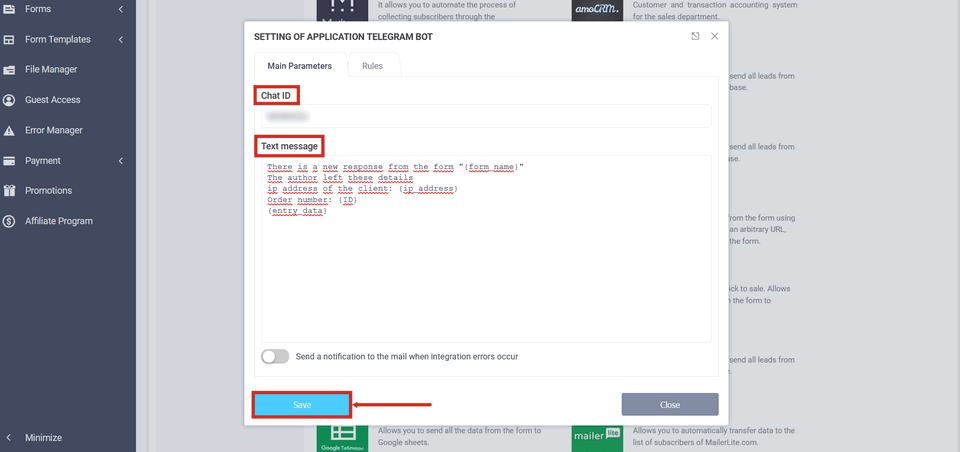Telegram bot integration module 6