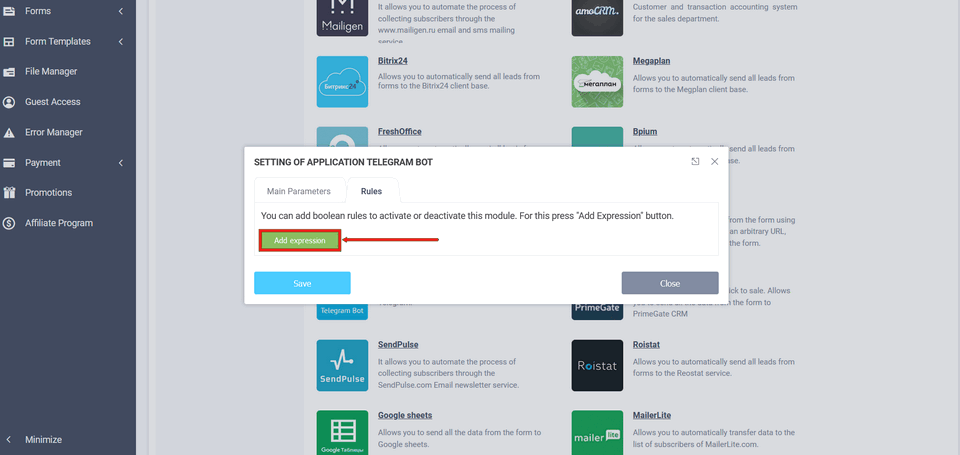 Telegram bot integration module 15