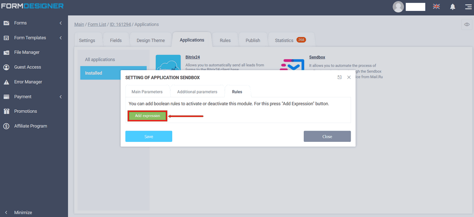 Sendbox integration module 11