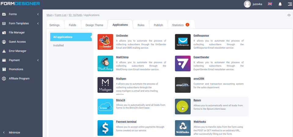 Bpium 2 integration module