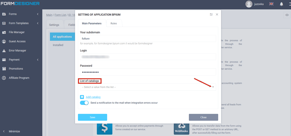 Bpium 6 integration module