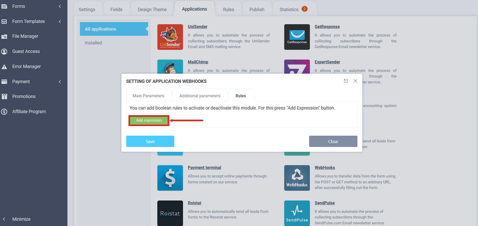 WebHooks 8 integration module
