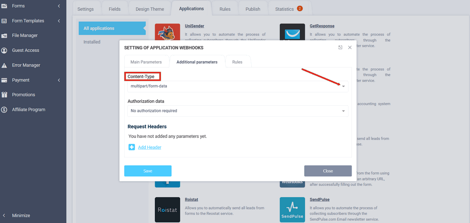 WebHooks 5 integration module