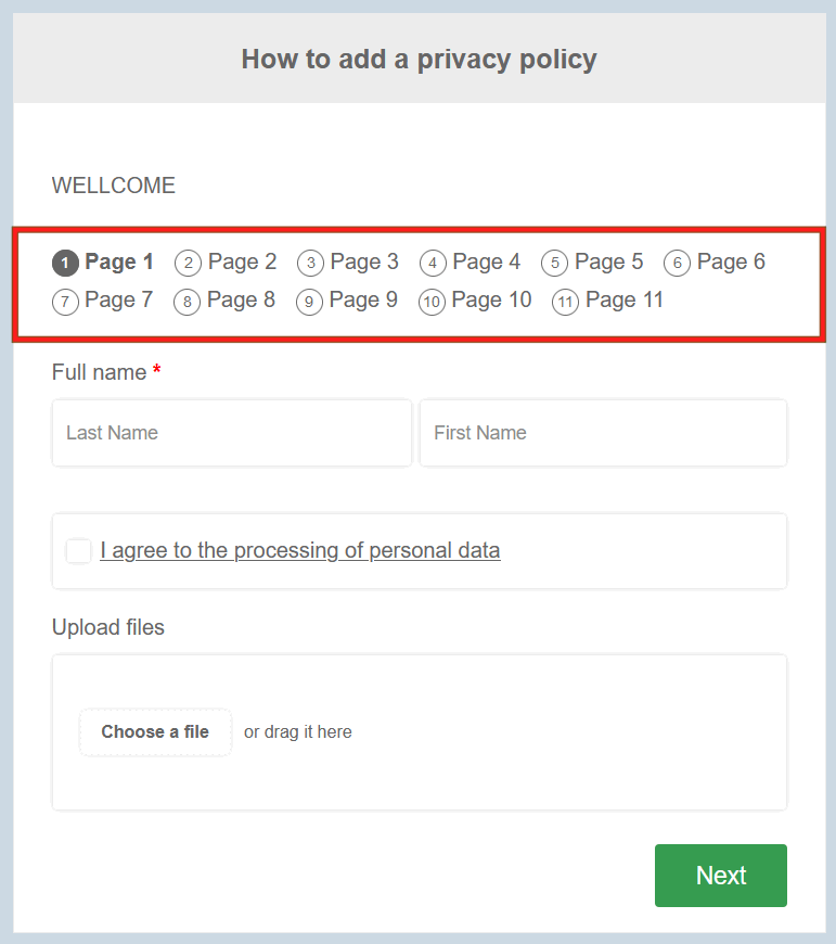 Displaying page names in a form as a list 1