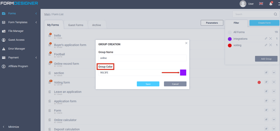 Add Group to Filter 3