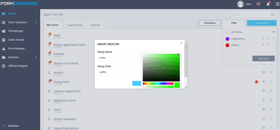 Add Group to Filter 4