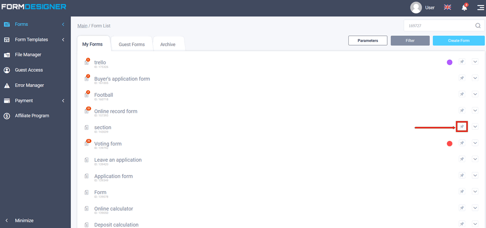 Add group to filter 7