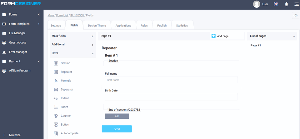 New form element "Repeater" 3