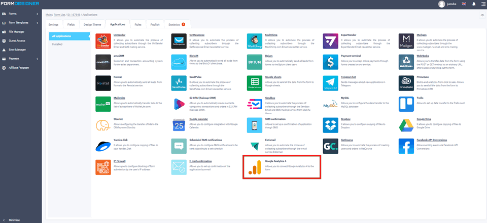 Integration with GA4 1