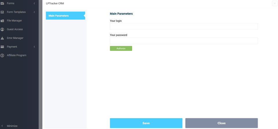 Integration of FormDesigner with LPTracker 2