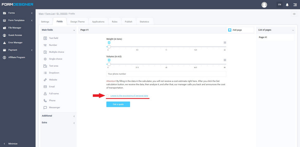How to increase conversions on a trucking website using FormDesigner 17
