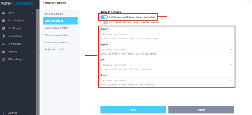 New form fiellds: Address and Google map 3