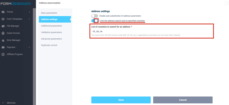 New form fiellds: Address and Google map 4
