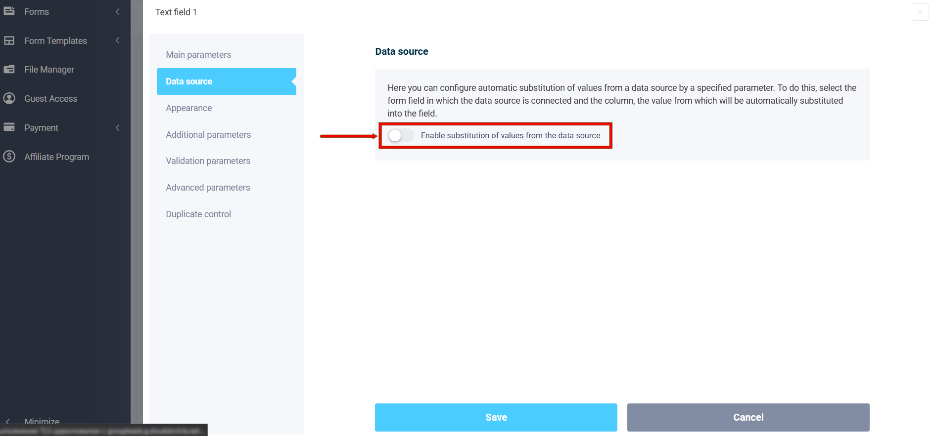 Automatically substituting values from a data source 1