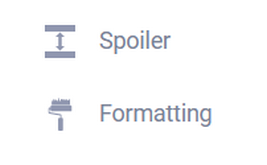 Spoiler and data formatting block