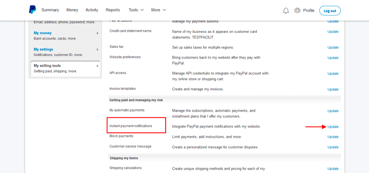 Paypal Instant Payment Notifications